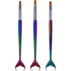 Pincel Para Gel Kit C/3 Rabo De Sereia