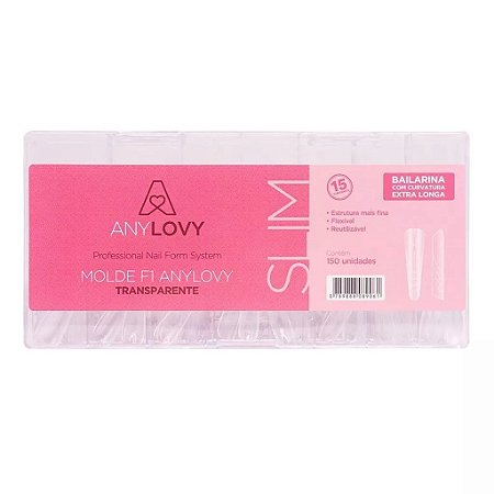 Molde F1 Slim Bailarina Curvatura Extra Longa Anylovy 150 Unidades