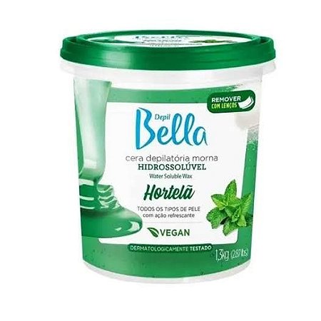 Depil Bella Cera Hidrossoluvel Hortela 1,3kg