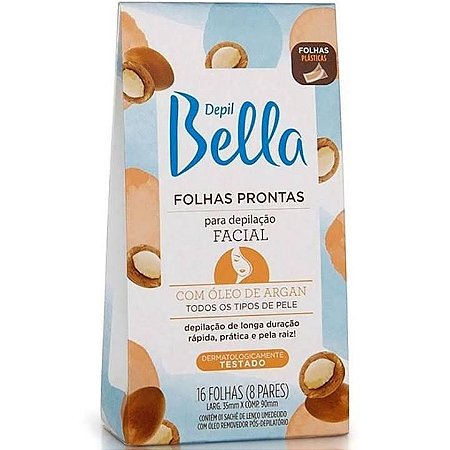 Depil Bella Folhas Prontas Para Depilação Facial Argan