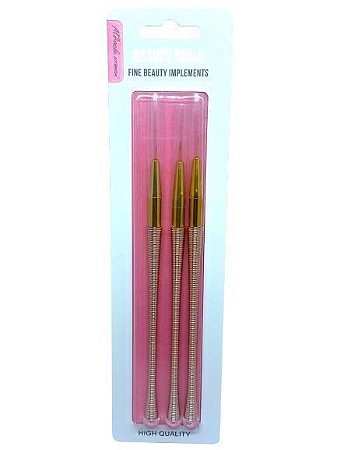Pincel Kit Ponta Fina Com 3