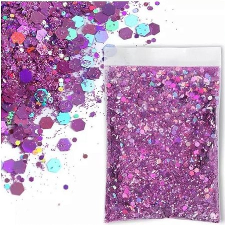 Decoração Glitter Holográfico Pote Grande