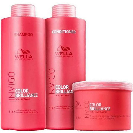 Wella Kit Color Brilliance Sh + Cond + Máscara Litro