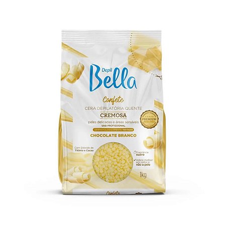 Depil Bella Cera Confete Chocolate Branco 1kg