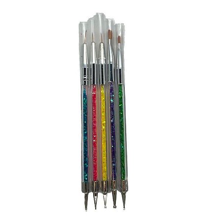 Pincel Para Gel Kit C/5 - Gel - Boleador - Desenho