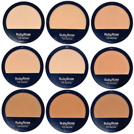 Ruby Rose Pó Compacto Facial Tons Claros e Médios HB7206