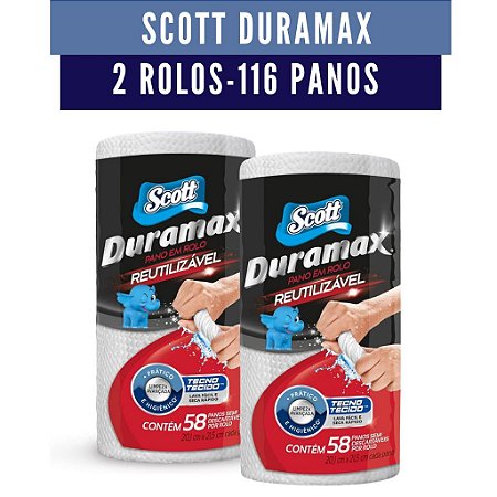 Toalha Pano De Limpeza Scott Duramax Rolo Kit C/2