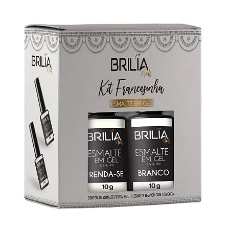 Brilia Nails Kit Francesinha 2 Itens Branco e Renda