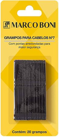 Marco Boni Grampo Cabelo N°07 Com 20 - Preto Ref 1342