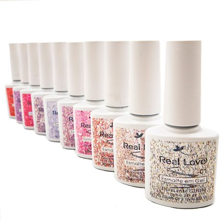 Real Love Esmalte Em Gel Refletivo Com Glitter SOAK-OFF UV&LED Diamantado 10ml