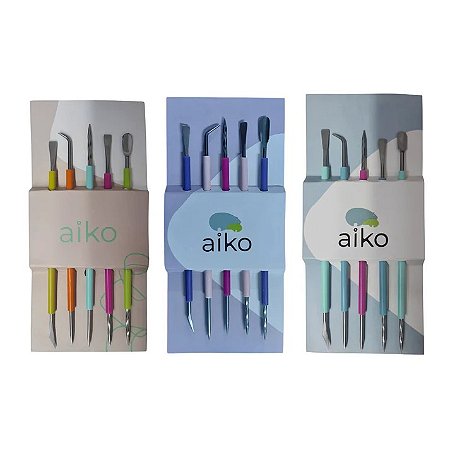 Espátula de Cutícula Inoxidável Kit C/5 - AIKO