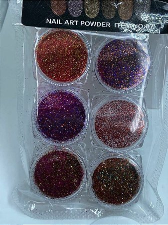 Decoração Glitter Com 6 Unidades