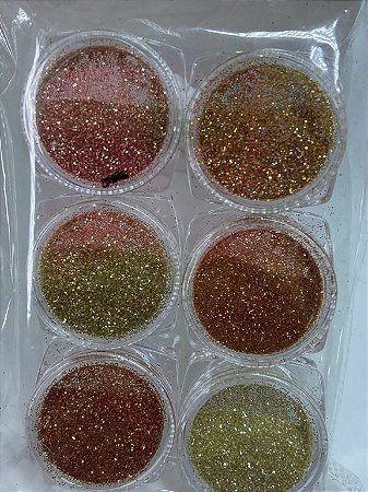 Decoração Glitter Com 6 Unidades