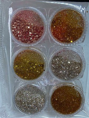 Decoração Glitter Com 6 Unidades
