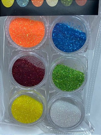 Decoração Glitter Com 6 Unidades