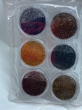 Decoração Glitter Com 6 Unidades