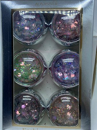 Decoração Glitter Flocado Com 6 Unidades