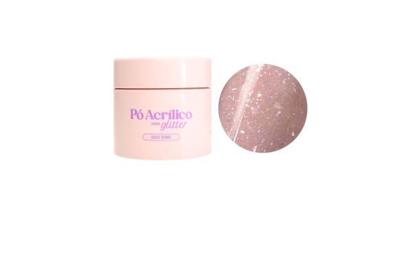 Volia Pó Acrílico Com Glitter Nude Shine 20gr