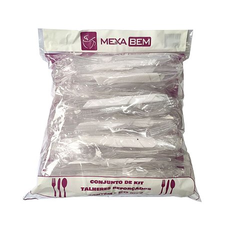 Kit Talher Forte Garfo Faca E Guardanapo Descartável C/50