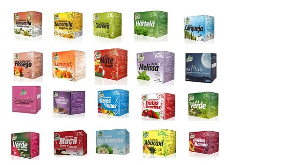 Kit Chá embalado individualmente Barao 10 caixas sortidas 10 saches cada caixa