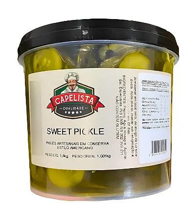 Sweet Picles Gourmet Agridoce Balde 1,8kg Hamburgeria Restaurantes Sushis