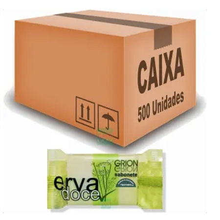 MINI SABONETE 11GR ERVA DOCE CX 500UNIDADES PARA HOTÉIS,POUSADAS,HOSTEL,AIRBNB,HOSTEL