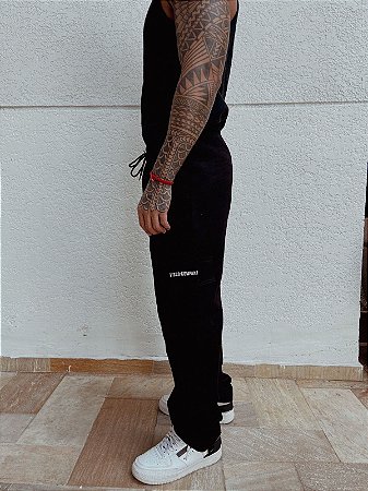 Calça Cargo Reta - Black