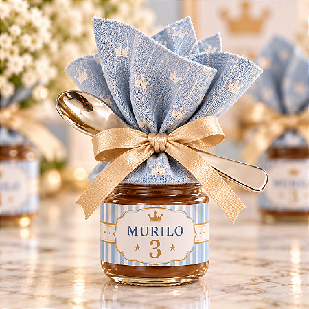 Potinho de Brigadeiro Gourmet 40ml com Tecido e Colher – Personalizado