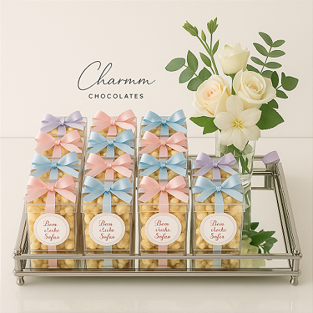 Kit com 20 Caixinhas de Pipoca Gourmet - Lembrancinha de Maternidade