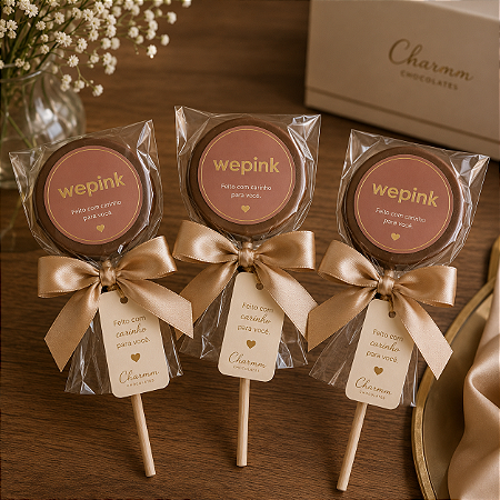 Pirulito de Chocolate Corporativo Personalizado