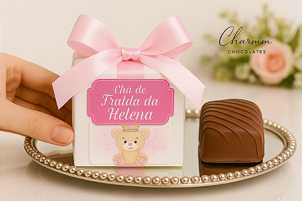 Pão de Mel na Caixinha com Laço – Lembrancinha Personalizada para Maternidade, Chá de Bebê ou Nascimento