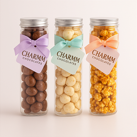 Pipoca Gourmet Corporativa no Tubo Luxo – Personalizada com Sua Marca (100g)
