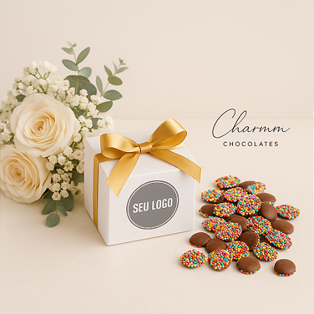 Caixinha com 100g de Dragees de Chocolate