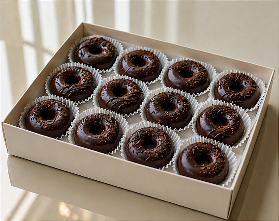 Noir Intense | Mini Donuts Gourmet em Chocolate 70%