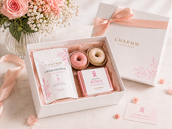 Caixa Presente Essência Rosa | Outubro Rosa Charmm