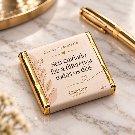 Éclat de Gratidão | Barrinha de Chocolate 15g – Dia da Secretária (30 unid)