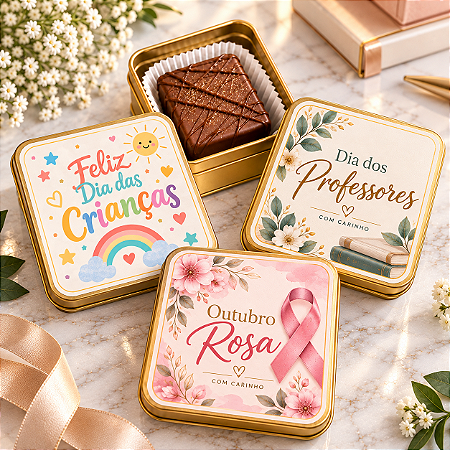 Latinha Personalizada com Pão de Mel Premium – 12 unidades