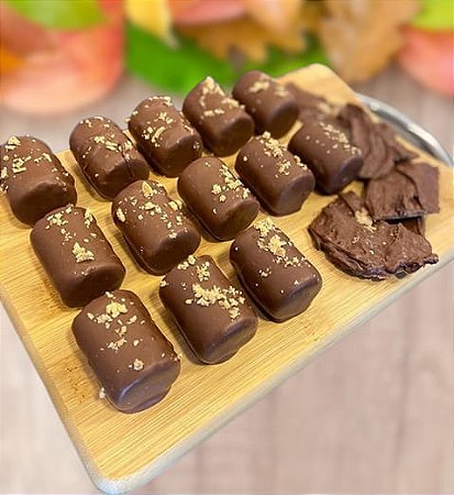 Paçoquinha coberta com chocolate belga (100 unidades)
