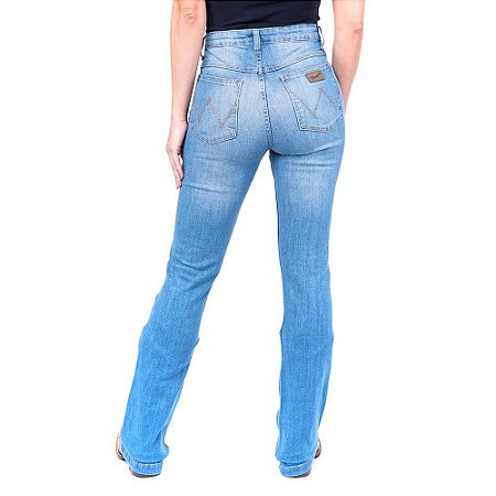 Calça Jeans Feminina Flare Wrangler Original Azul