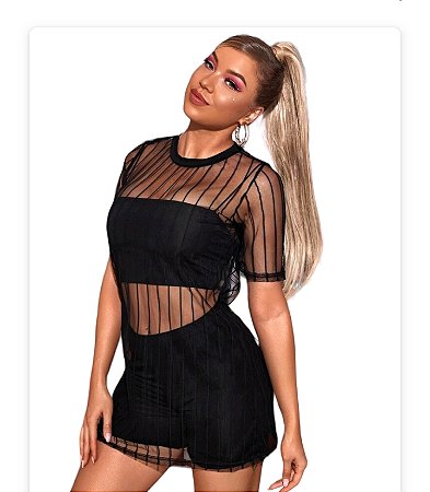 Blusa listra  transparente