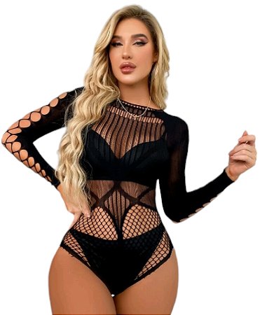 Body pelúcia arrastão