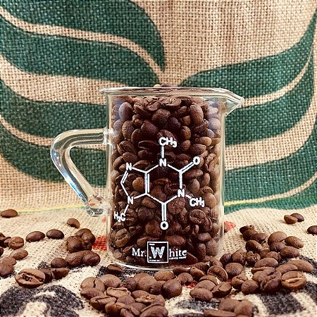 Caneca Becker de Vidro 150ml Linha Science – Molécula Cafeína