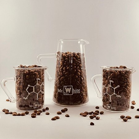 KIT MÉTODO 2 - 1 Jarra em Vidro 500ml + 2 Copos becker´s em Vidro com alça 150ml
