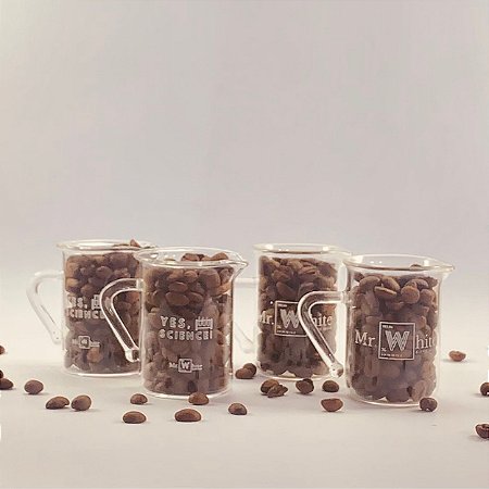 KIT ESPRESSO 1 -  4 Becker´s de Vidro com alça 50ml - Mr. White