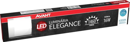 Luminária led Elegance 16w com Driver Integrado Linear Sobrepor Bivolt 1460 lumens 6500k Branco Frio - 1 Ano Garantia