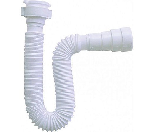 Sifão Sanfonado Pia Flexível Extensível Universal branco fácil aplicação