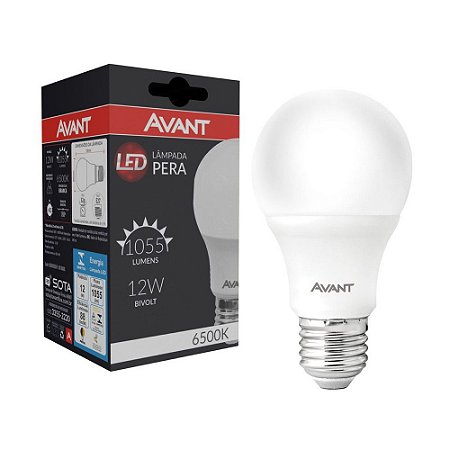 Lâmpada LED 12w 1080 lumens Bulbo Avant Bivolt Econômica 6500K Branco Frio E27 (1 Ano de garantia)