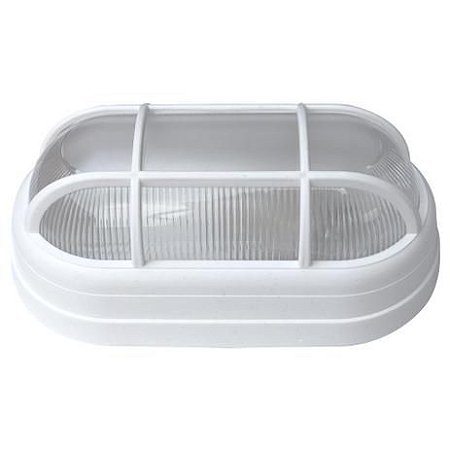 Luminária Tartaruga com grade Branco Externa Soft Soquete Bocal E27 OPL Resistente Anti-UV