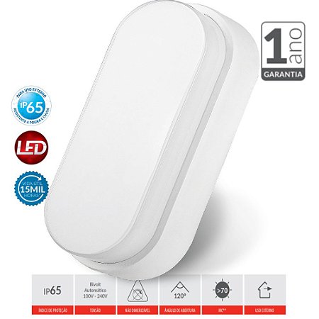 Luminária Tartaruga Arandela Hummer Avant Branco Frio 6500k Bivolt IP65 1000 lumens Externa - 1 Ano Garantia