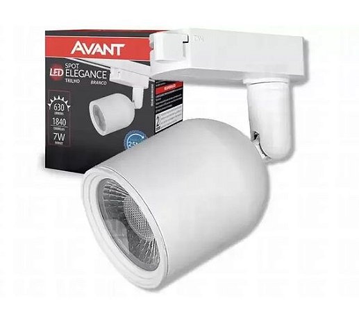 Spot Led para Trilho Eletrificado Elegance 7w Branco T1 Bivolt 6500k Branco Frio 630lm Avant - 1 Ano Garantia